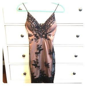 Black/Champagne lace dress